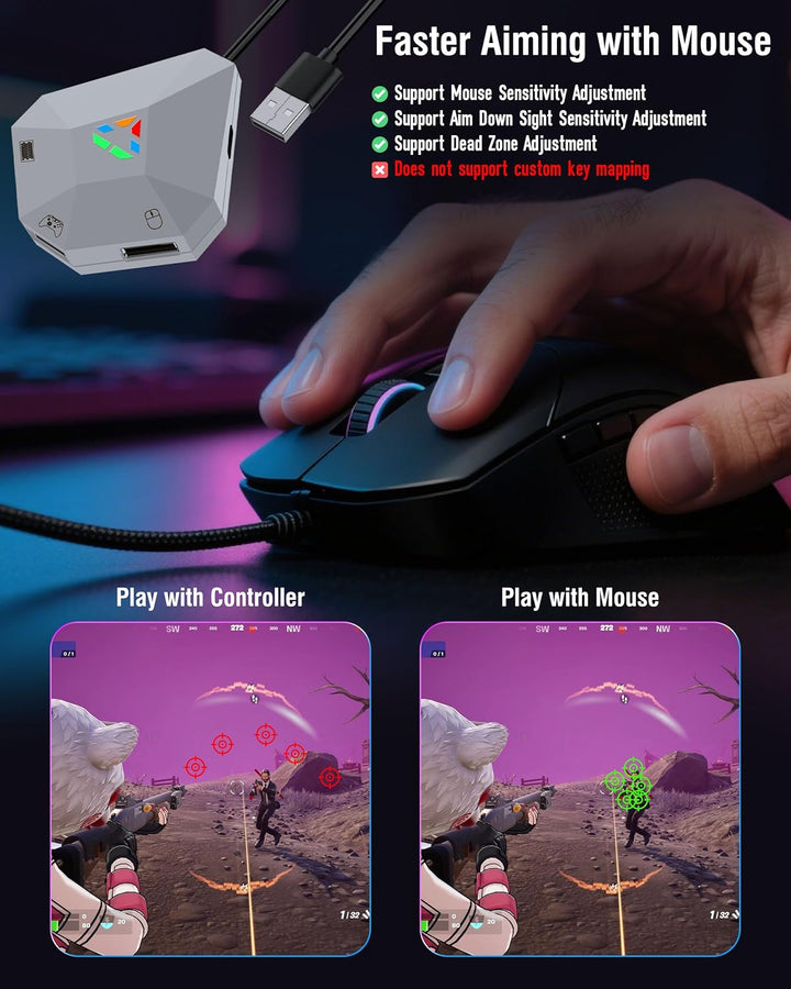 Joso Tastatur- und Mausadapter für Nintendo Switch (1. Generation & OLED), Tastatur-Konverter für Xb
