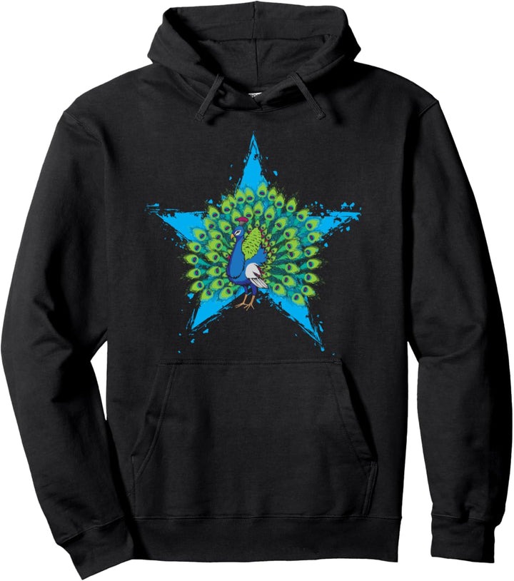 Pfau Stern Design Vogel Star Pfaue Pullover Hoodie