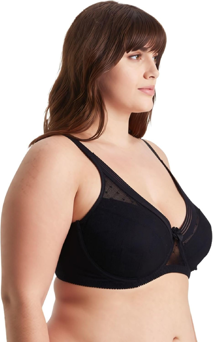Curve Muse Damen Übergrösse Minimierer Ungefüttert Bügel Vollständige Abdeckung BH 85G Schwarz, Nich