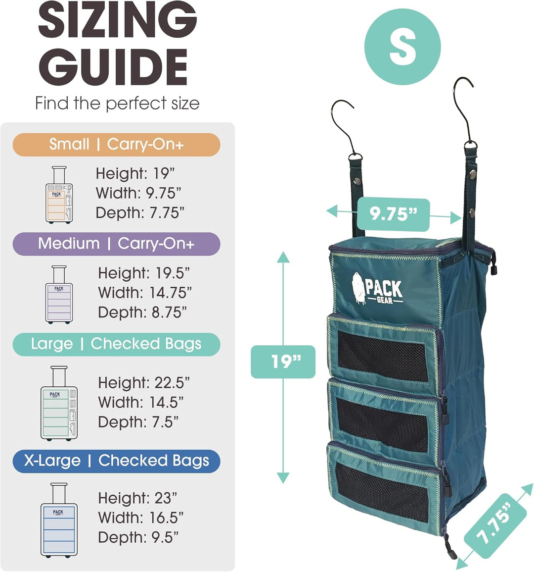 Pack Gear Hängekoffer-Organizer, Standard-Gepäck-Organizer zum Aufhängen, passt in jeden Handgepäck-