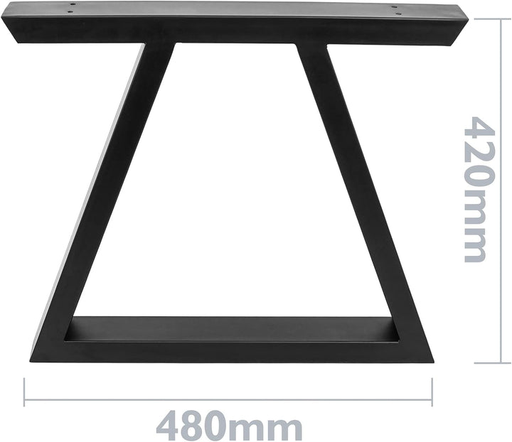 PrimeMatik - Beine für Kleiner Tisch rechteckig aus Stahl 480 x 60 x 420 mm 2-Pack