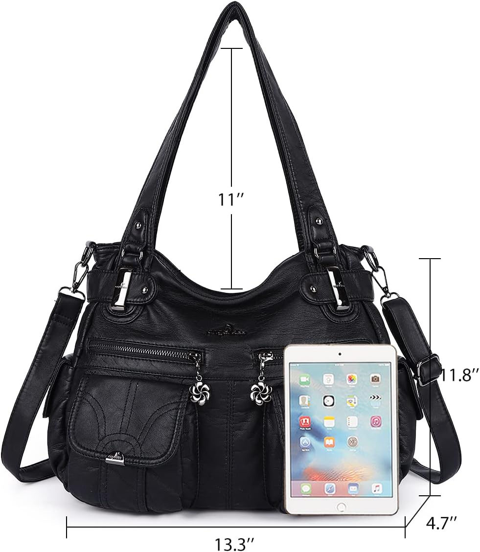 Angel Kiss Damen Handtasche Gurt Tote-Hobo-Crossbody 1-1#schwarz, 1-1#schwarz
