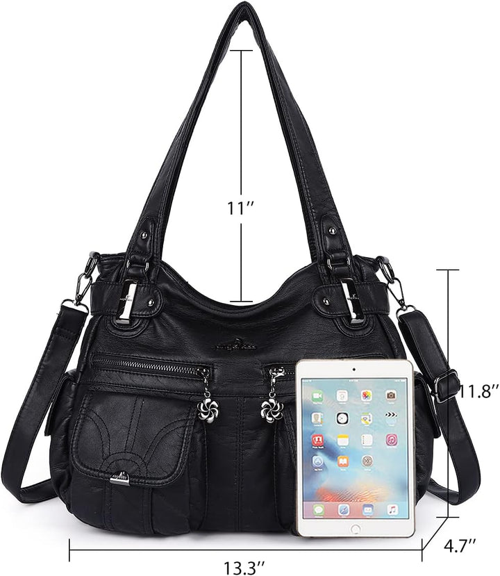 Angel Kiss Damen Handtasche Gurt Tote-Hobo-Crossbody 1-1#schwarz, 1-1#schwarz
