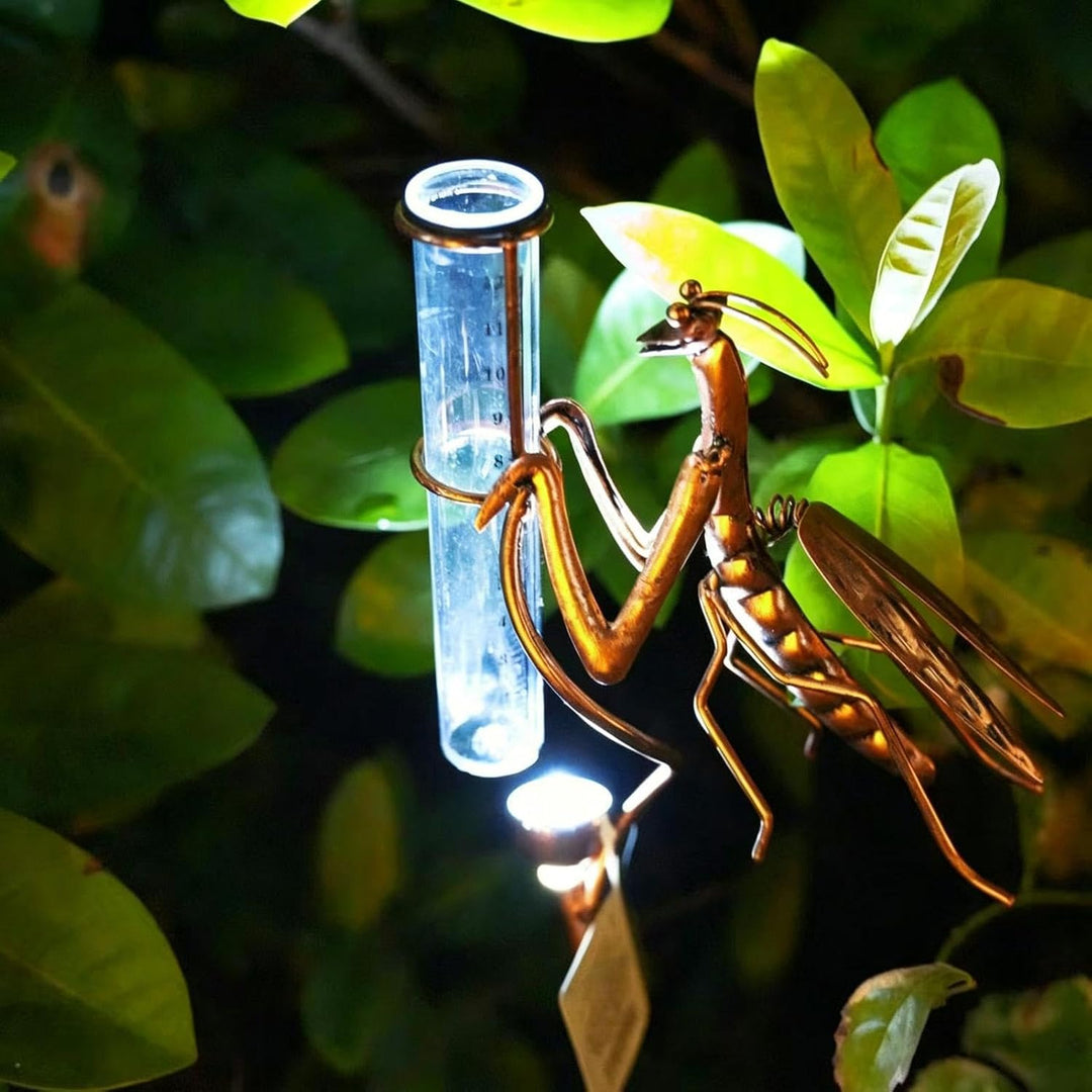 Wassermessgerät Regen, Iron Mantis Solar, professioneller Regenmesser, 61 x 10,3 x 4,5 cm, mit Ausse