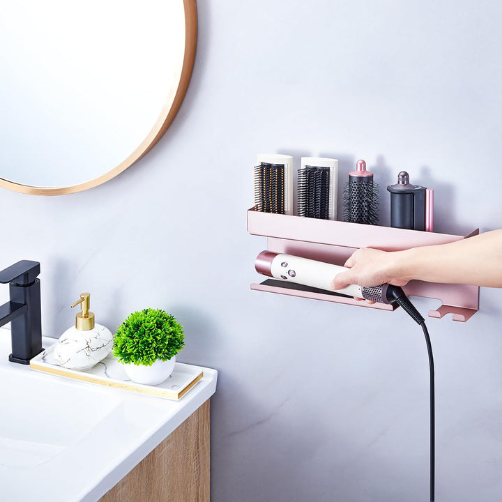 Föhnhalter Wand Ohne Bohren, Föhn und Glätteisen Halterung Für Styler Lockenstab Zubehör, Fönhalteru
