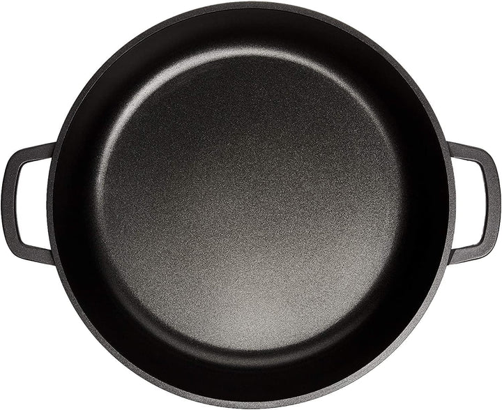 WECOOK! Ecostone Niedrige Kochtopf 28cm Induktion mit Glasdeckel, Antihaftbeschichtung XTRA DUPONT Ö