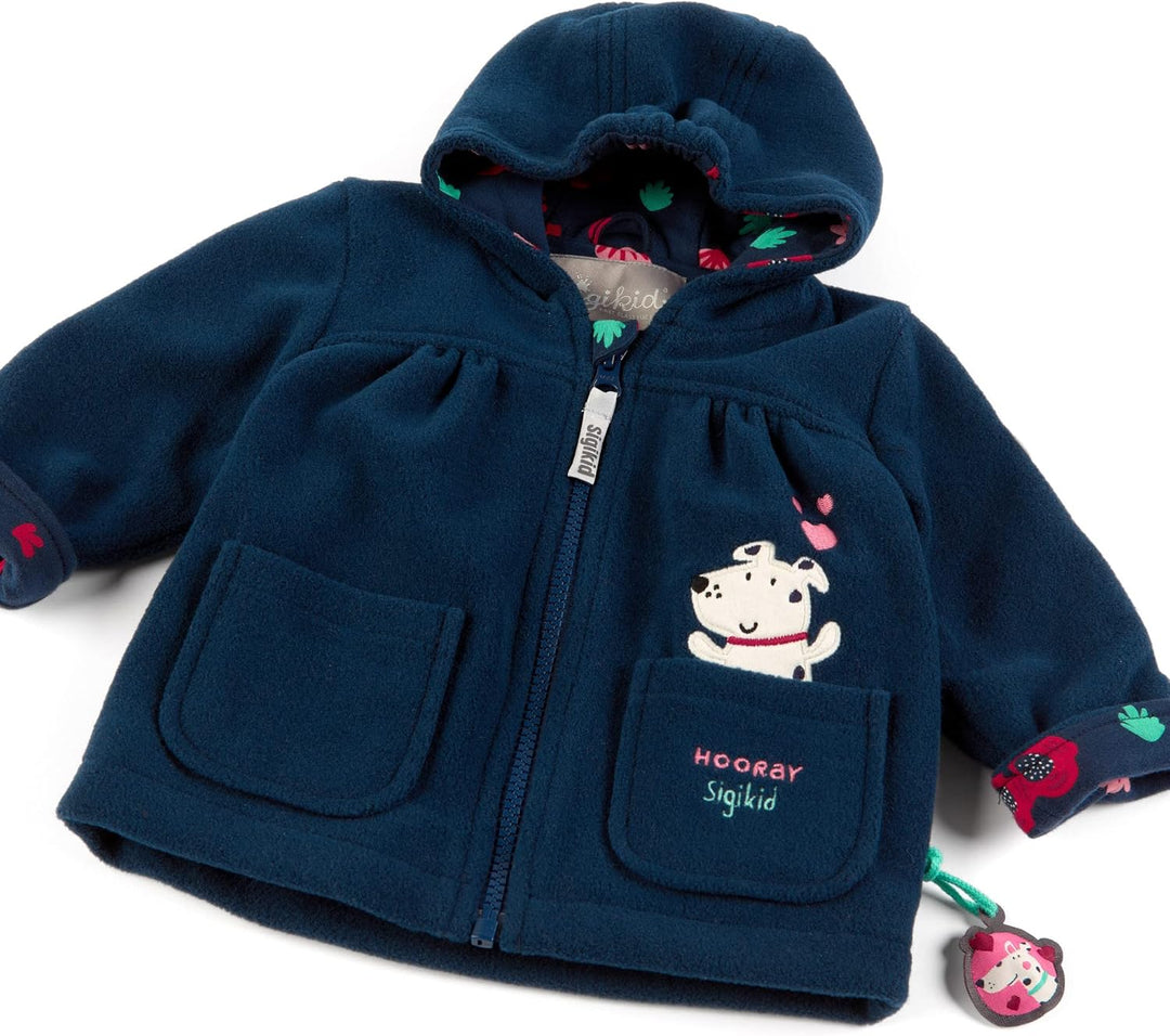Sigikid Baby-Mädchen Kapuze Fleecejacke 62 dunkelblau, 62 dunkelblau