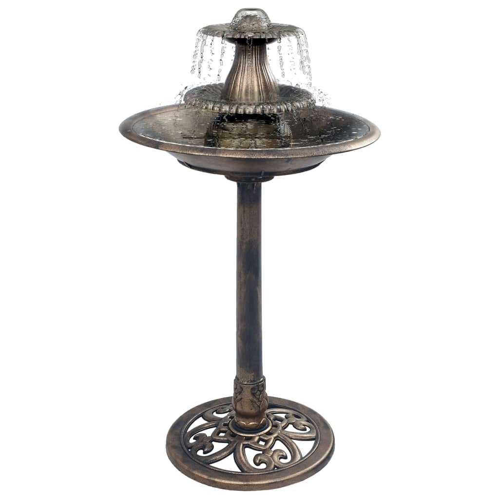 vidaXL Vogelbad mit Springbrunnen Vogeltränke Wasserschale Vogel Tränke Bad Gartenbrunnen Gartendeko