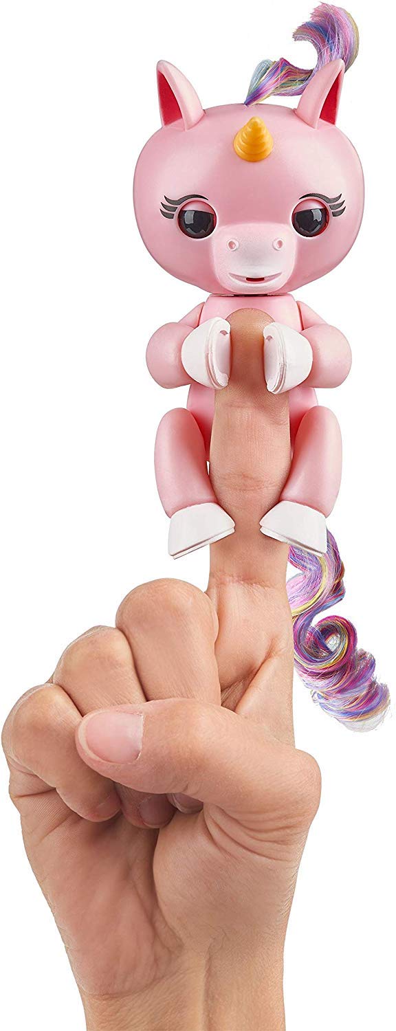Fingerlings Einhorn rose mit Regenbogenmähne, interaktives Spielzeug, reagiert auf Geräusche, Bewegu