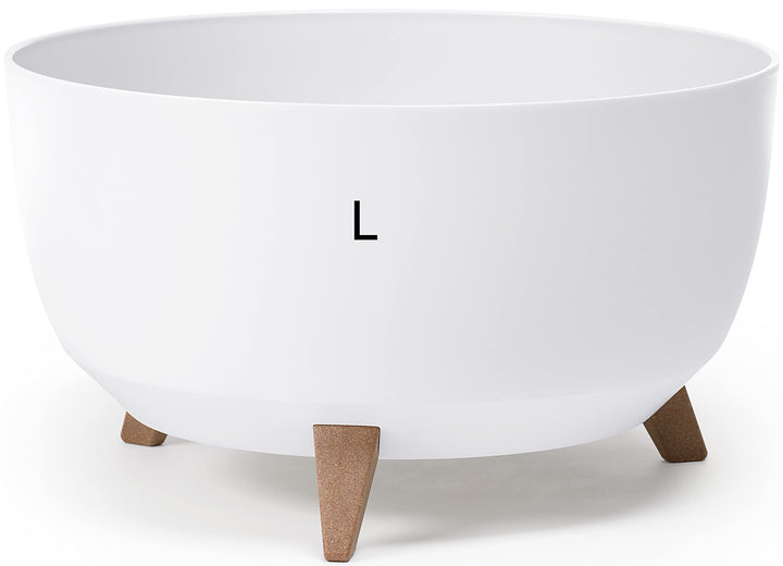 MELTOM Blumentopf mit Füssen aus Kunststoff Schale mit Einsatz, Farbe Weiss, H: 25 cm, D: 40 cm, Grö