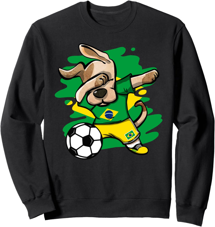 Dabbing Hund Brasilien Fussball - Brasilianische Flagge Sport Sweatshirt