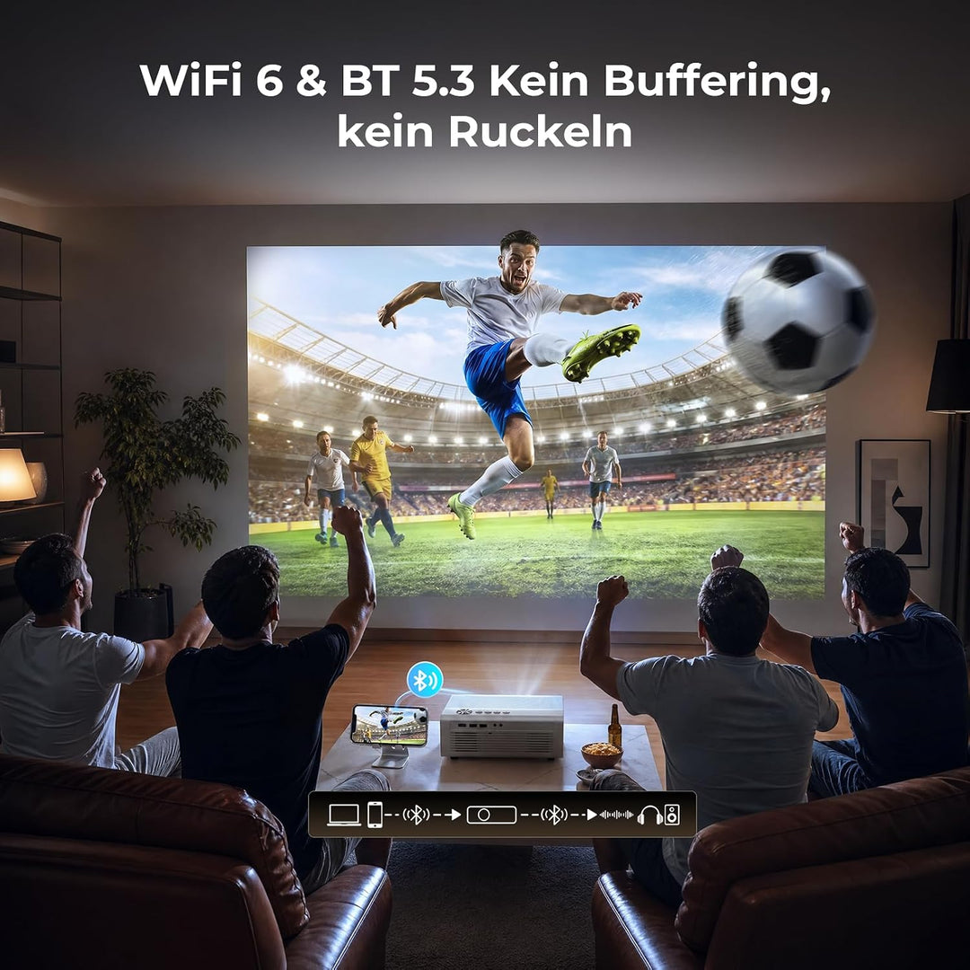 4K Smart Beamer mit WLAN & Bluetooth, KOGATA Projektor mit Autofokus, 6D Keystone, HDR10+ | Kompatib