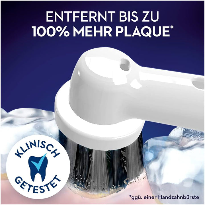 Oral-B Pure Clean Aufsteckbürsten für elektrische Zahnbürste, 3 Stück, mit Aktivkohle-Borsten, Zahnb