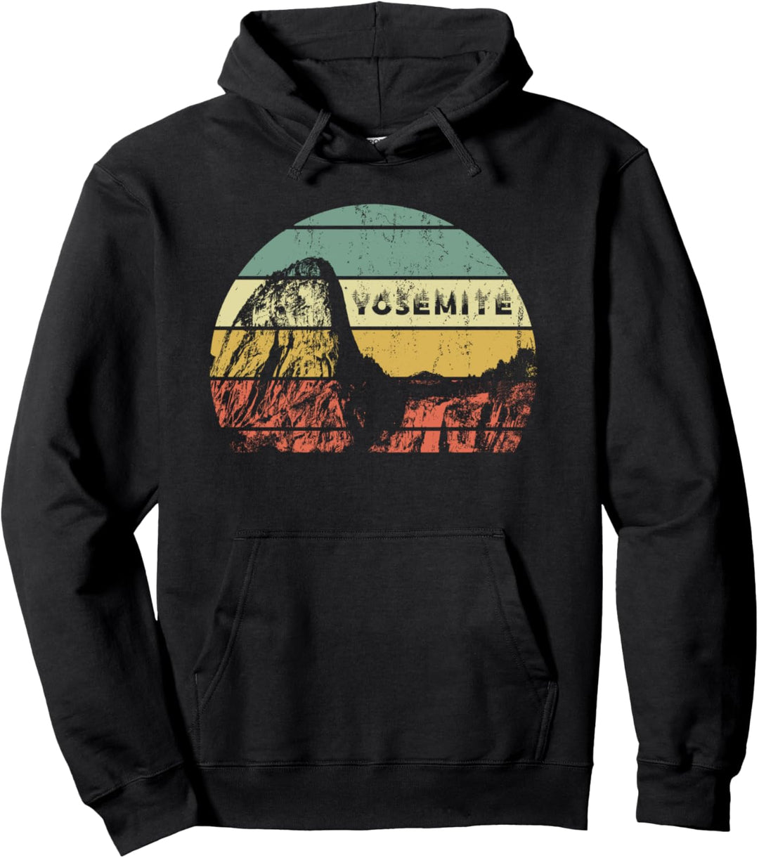 Vintage retro sunset camping Yosemite souvenir Pullover Hoodie