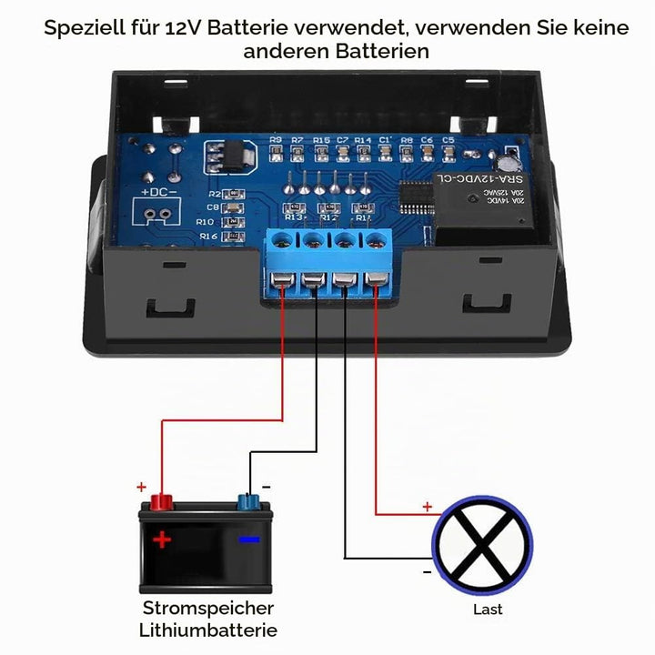 Batteriewächter 12V, Niederspannungsschutz Controller Batterie Tiefentladeschutz Batterie Entladesch