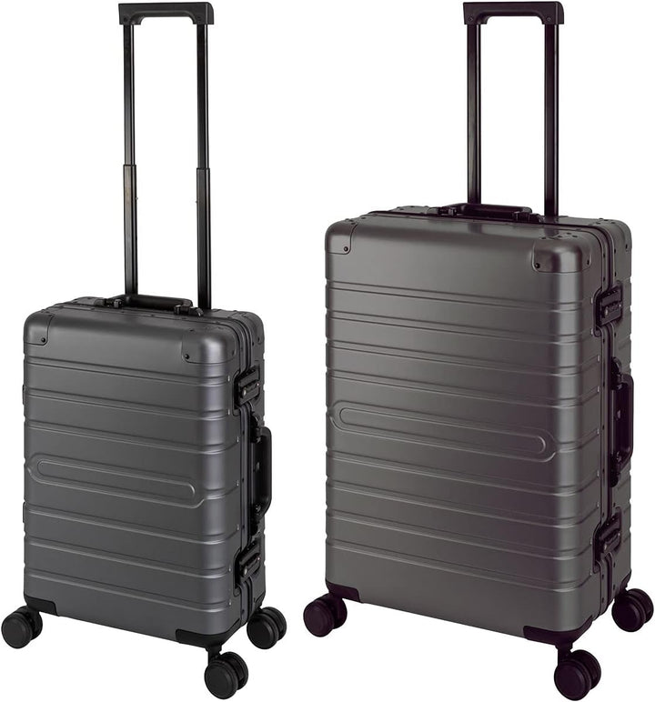 Travelhouse Oslo Alu Reisekoffer Graphit S-55cm & M-65cm Hartschalenkoffer Reise Trolley Koffer Set