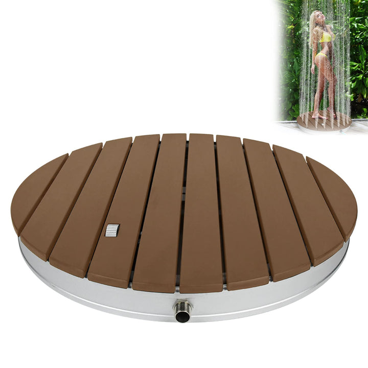 UISEBRT Gartendusche Aussendusche aus WPC und Aluminium - Mobile Bodendusche Solardusche Campingdusc