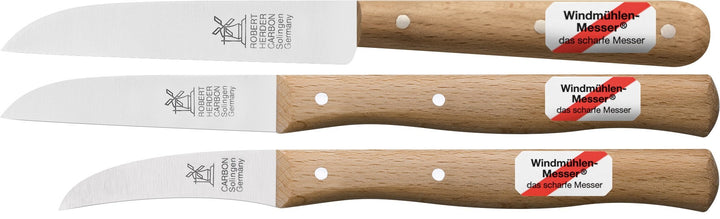 3er Set Gemüsemesser, kleines Küchenmesser, Schälmesser, Windmühlenmesser Klassiker
