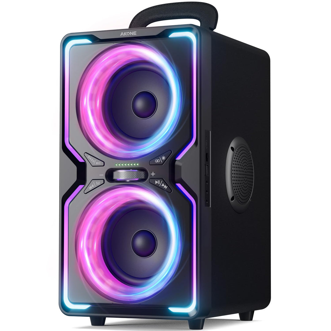 AKONE Party Bluetooth Lautsprecher, 240W Musikbox Bluetooth Gross, Loud Sound Partybox, Natur Super