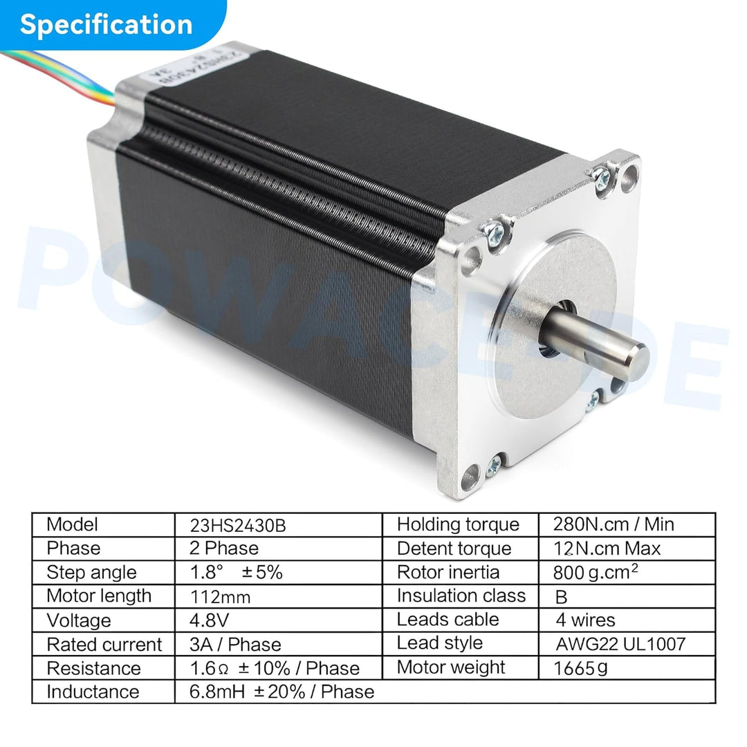 RATTMMOTOR Schrittmotor 3 Stück Nema 23 Stepper Motor, Doppelwelle 4 Drähte Stepping Motor 2.8Nm (42