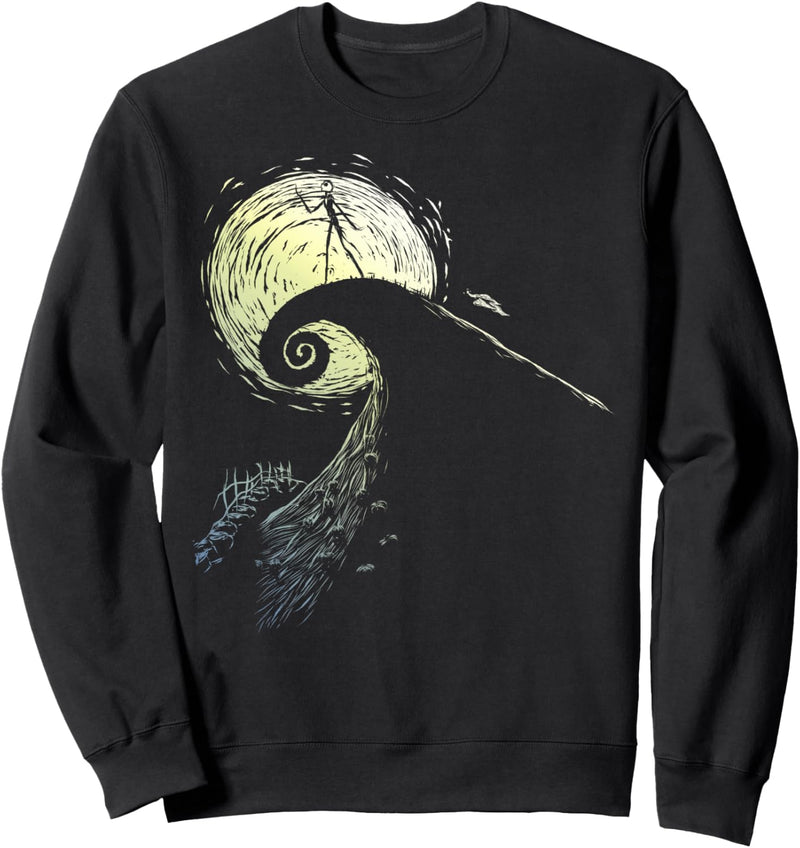 Nightmare Before Christmas Spooky Nighttime Hillside Jack Sweatshirt