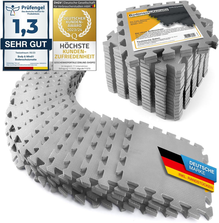 Boden-Schutzmatten XXL Set; Fitnessmatte Bodenschutz Puzzle-Matte; Unterlegmatte für Fitnessgeräte T
