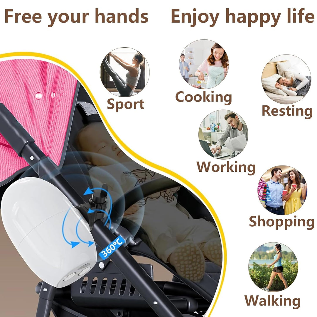 Kinderwagenschaukler, Wiederaufladbar Kinderwagen Wackler Schlafhilfe Für Baby, 5 Einstellbare Schau