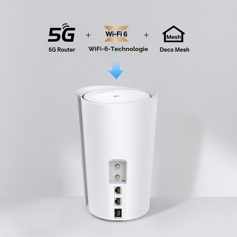 TP-Link Deco X3000-5G(1-Pack) LTE WLAN Router, 5G Router SIM-Karte, 2,5-Gbit/s-Port + 2 x Gigabit-Po