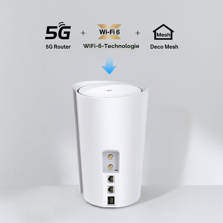 TP-Link Deco X3000-5G(1-Pack) LTE WLAN Router, 5G Router SIM-Karte, 2,5-Gbit/s-Port + 2 x Gigabit-Po