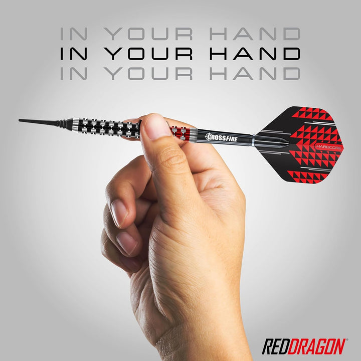 RED DRAGON Crossfire Premium Tungsten Darts Set with Flights and Stems 18.0 Gramm, 18.0 Gramm