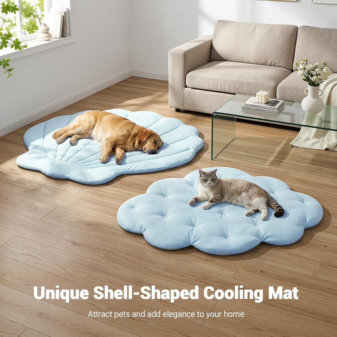 Kühlmatte für Hunde 100 × 100 cm Gross, Q-Max>0,5 Selbstkühlende Hundematte, Wendbare Kühl- und Wärm