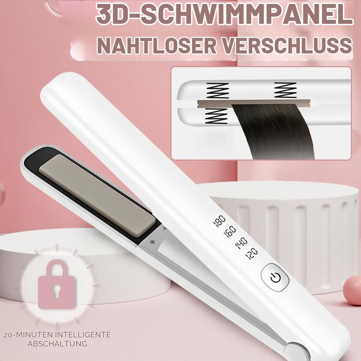 Vmxlso Mini Glätteisen Kabellos, Reise Glätteisen Mini, Kabelloses Glätteisen mit 4 Temperaturen, 32