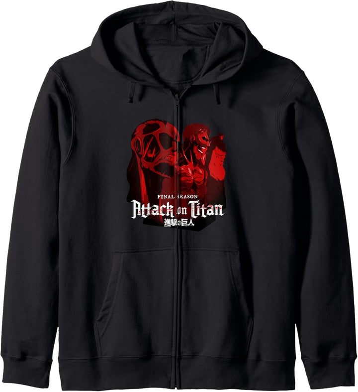 Attack on Titan Season 4 Blickfang Collage mit Logo Kapuzenjacke