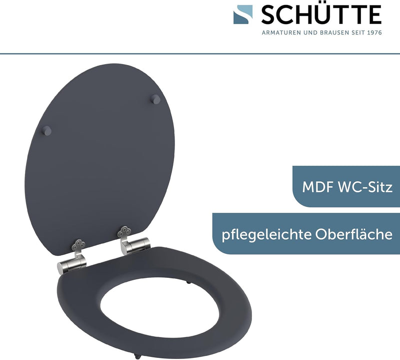 SCHÜTTE WC-Sitz SPIRIT mit Absenkautomatik aus Holz, Toilettendeckel aus MDF, Holzkern Toilettensitz