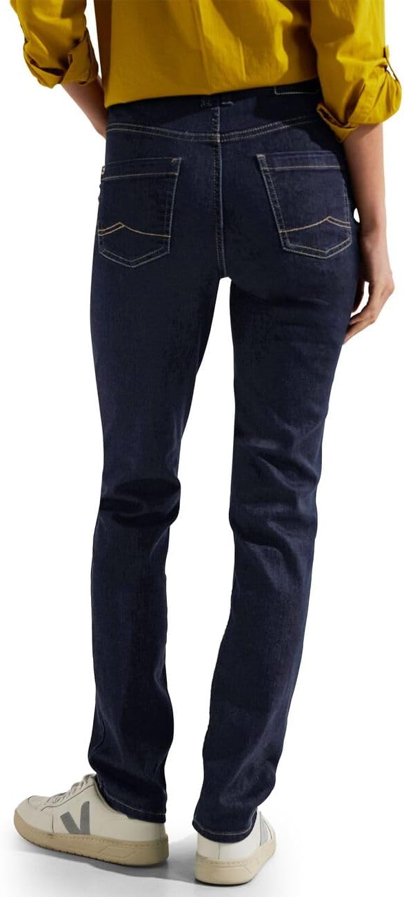 Cecil Damen Jeanshose Straight und High 26W / 30L Spült (Blau), 26W / 30L Sp&#xFC;lt (Blau)