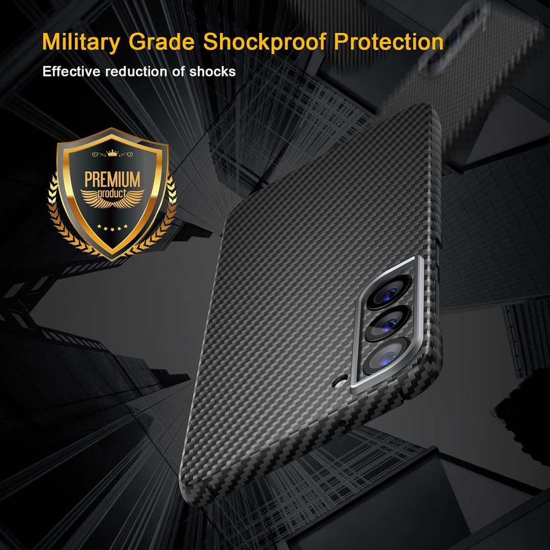 memumi Carbon Hülle für Galaxy S23, 0.5 mm Superdünne, Hülle aus echter Aramidfaser [100% Aramidfase
