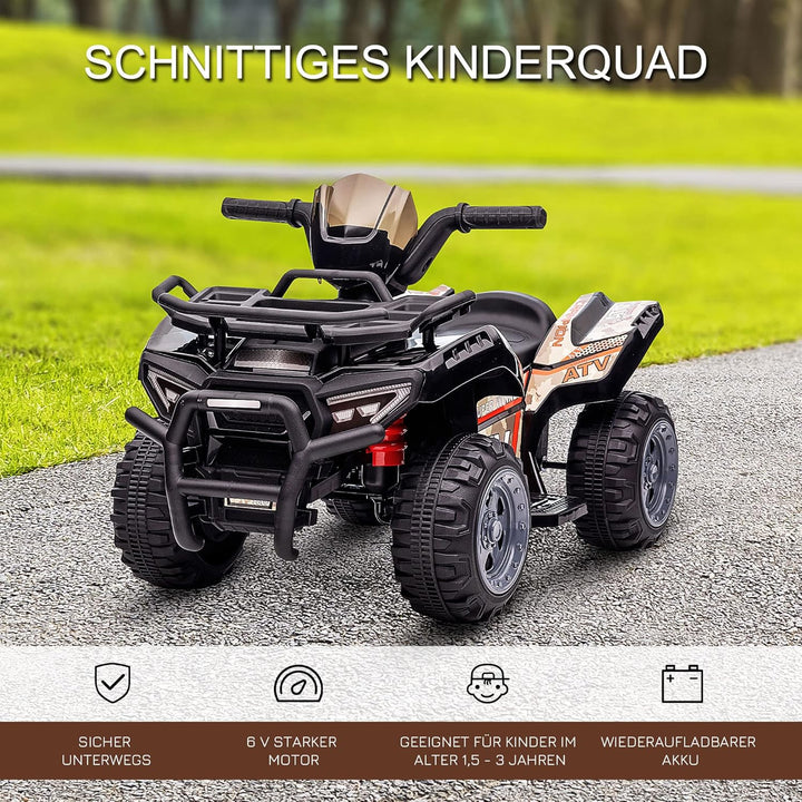 HOMCOM Kinder Quad Elektro 6V Kinderquad mit Vorwärtsfunktion, Musik, Elektro-Quad für Kinder 1,5-3