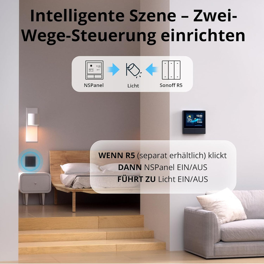 SONOFF NSPanel Smart Scene WLAN Wandschalter,WiFi Smart Schalter,2 Way Smart Home Control Panel für