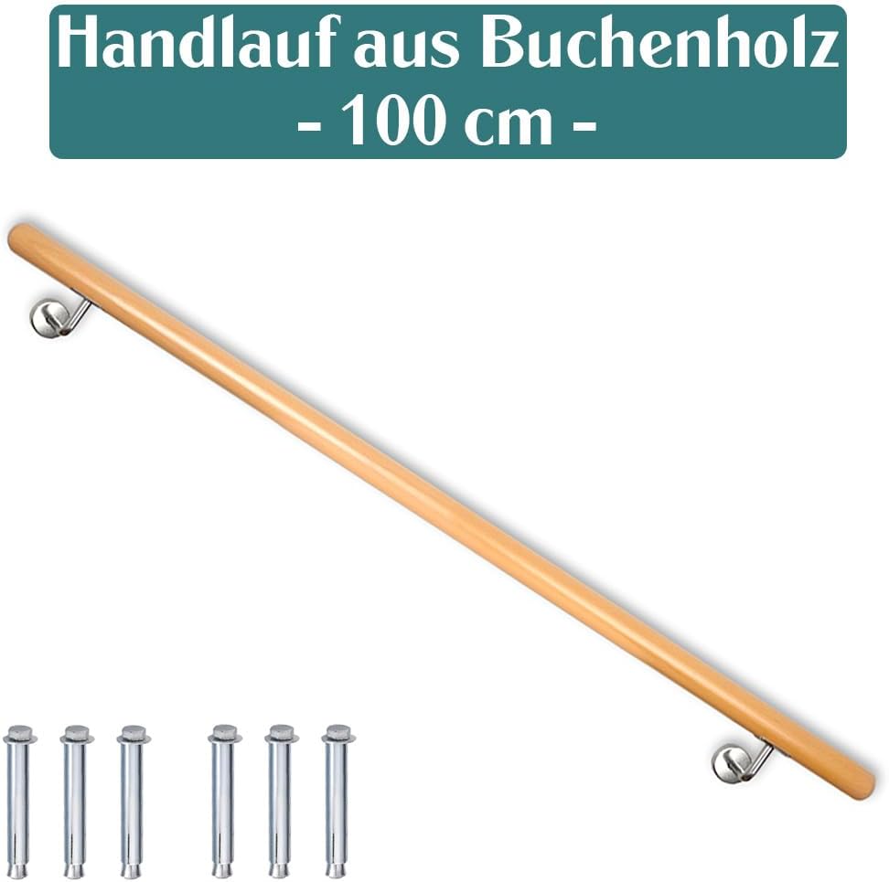 Buche Holz Handlauf Treppengeländer Geländer für Treppe Treppe Wandhandlauf Wand Treppe seitliche Mo