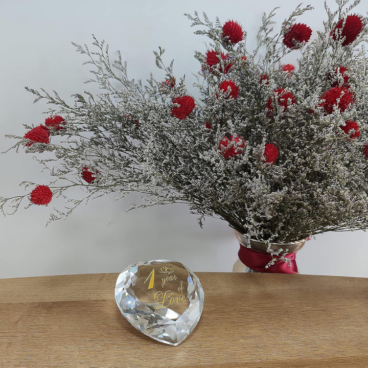 Kristallgeschenke zum 1. Jahrestag für Sie und Ihn, 1. Hochzeit für Ehemann, Ehefrau, Freund oder Fr