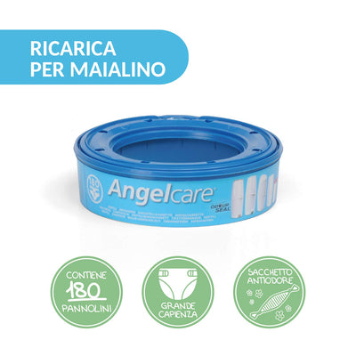 Foppapedretti Angelcare, Nachfüllkassette für Windelmülleimer Maialino 12 Unità Bianco, 12 Unità