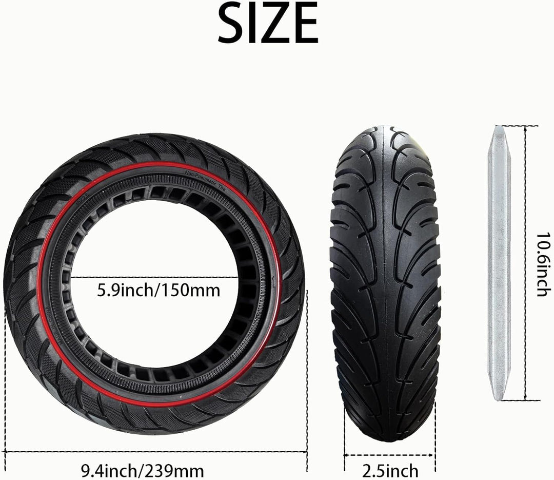 COASTA 60/70-6.5 reifen,Vollgummireifen E-Scooter 10*2.5 Solide Reifen,Red | 10*2.5 Solide Reifen fü