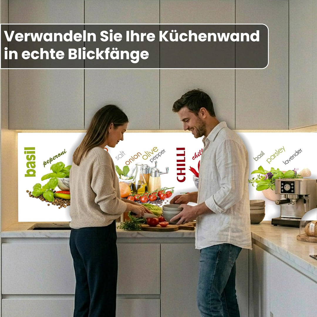Küchenrückwand Folie selbstklebend GEWÜRZ | Klebefolie - Dekofolie - Spritzschutz für Küche | Made i