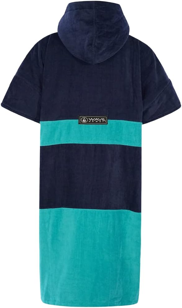 WAVE HAWAII Poncho Bluebow Surfponcho 100% Baumwolle für Körpergrössen von 175-205 cm Umkleidehilfe