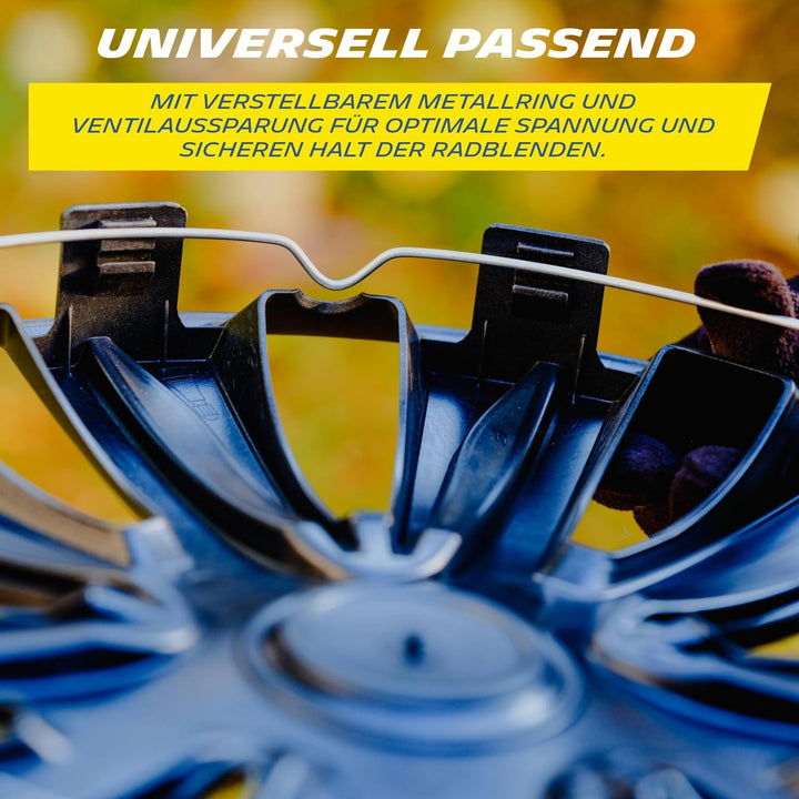 MICHELIN Radkappen 15 Zoll Universal Radzierblenden Louise 4er Set Fürs Auto ABS Kunststoff | Schwar