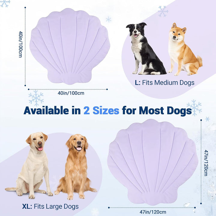 Kühlmatte für Hunde 100 × 100 cm Gross, Q-Max>0,5 Selbstkühlende Hundematte, Wendbare Kühl- und Wärm