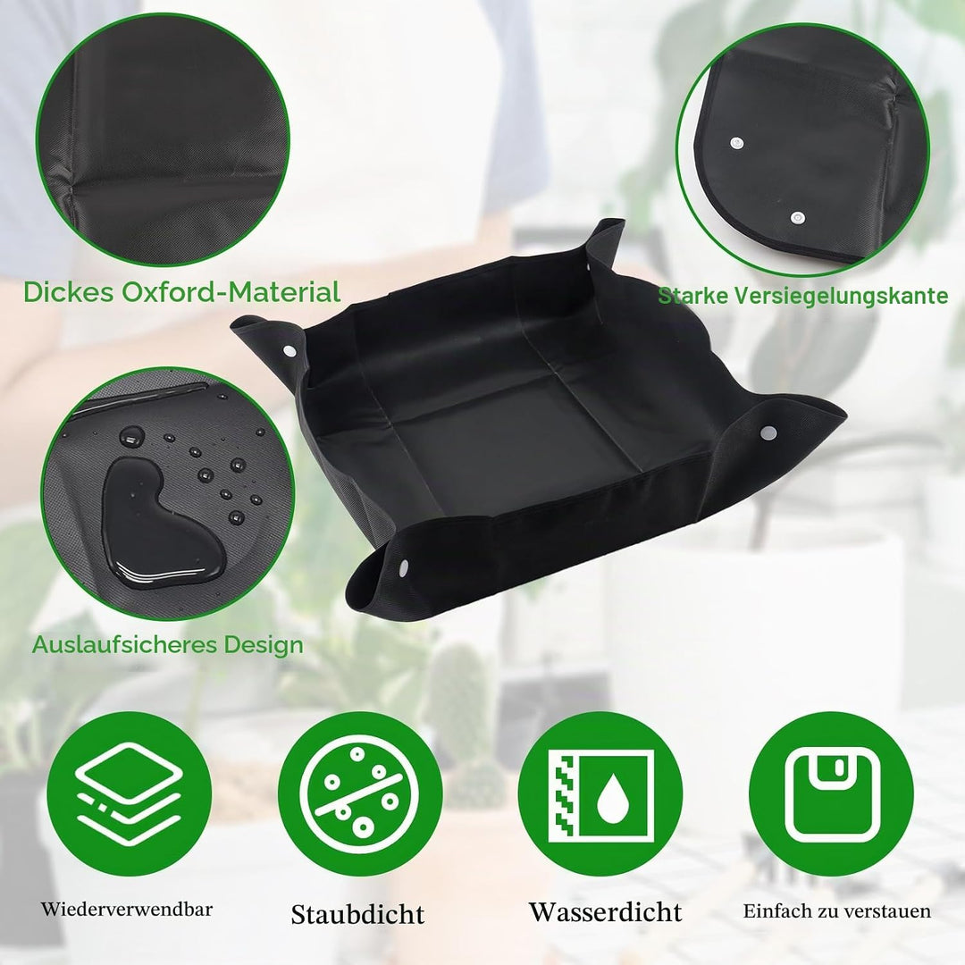 28 Stück Gartenwerkzeug Set,Mini Pflanzen Werkzeug Set,50x50cm wasserdichte Gartenmatte Pflanzmatte,