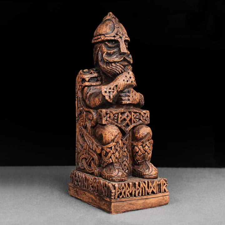 Dryad Design Nordischer Gott Thor Statue Holz-Finish