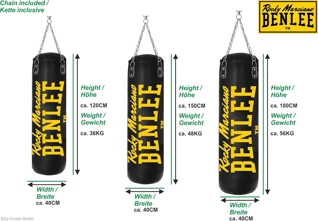 BENLEE Boxsack aus Kunstleder Donato Black 120cm