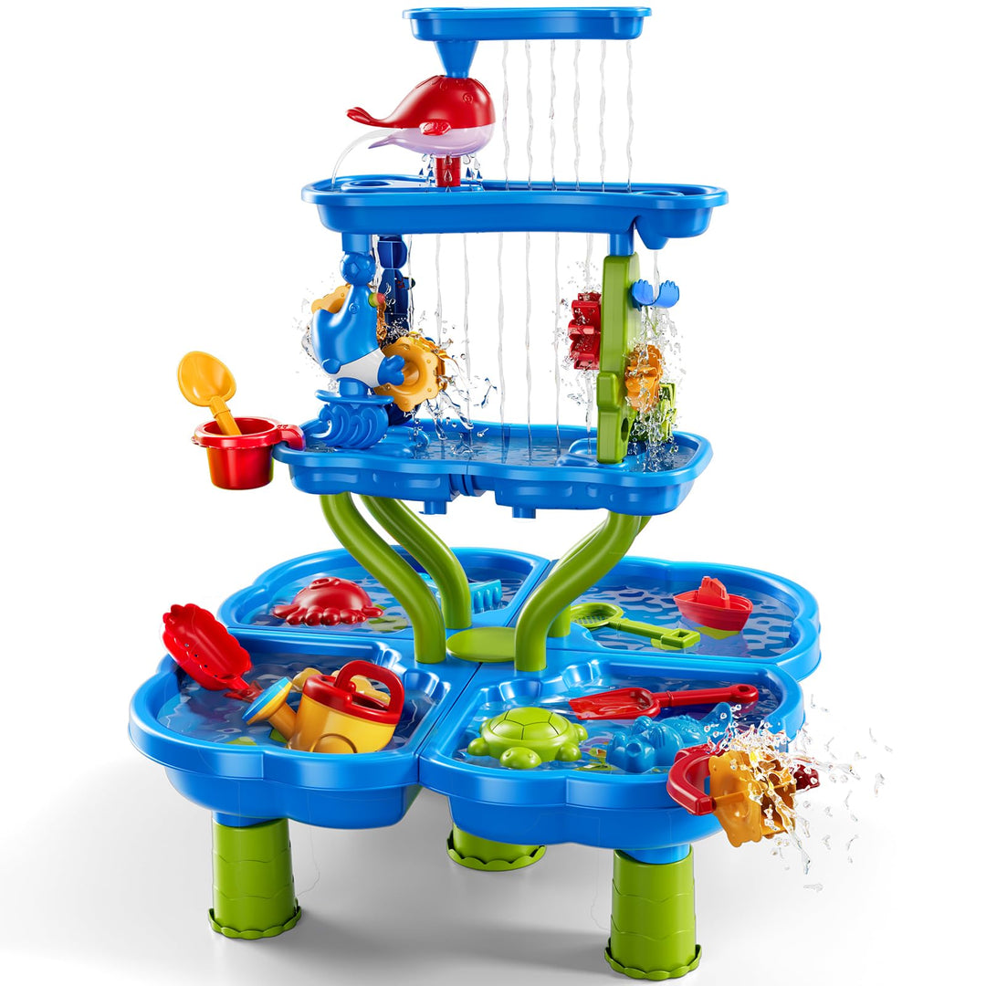 JUKUDAHU Wasserspieltisch für Kinder 3-8 Jahre, Wassertisch Wasserfallteich | Sommerliche Outdoor St